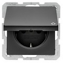ABB Zenit UJP Розетка с/з арт.3288 NG, панельная 2P+E, IP54 с крышкой, 10/16А, 250В, чёрный