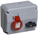Розетка с выключателем и механической блокировкой 216MHS9, 16A, 2P+E, IP44, 9ч