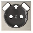 Накладка для розетки SCHUKO с 2хUSB ЗУ, арт.8188.3, серия SKY, цвет нержавеющая сталь