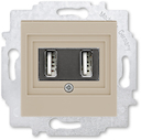 USB зарядка двойная ABB Levit кофе макиато