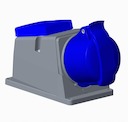 Адаптер CUE316-9+R/UJP, розетка 3P+E, 16А + Schuko 10/16А 250В, IP44