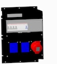 Бокс MPR16B с розетками в сборе, IP44, пластик, черный