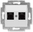 Розетка информационная ABB Levit двойная 2хRJ45 категория 5e серый