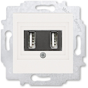 USB зарядка двойная ABB Levit жемчуг