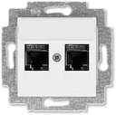 Розетка информационная ABB Levit двойная 2хRJ45 категория 6 белый