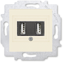 USB зарядка двойная ABB Levit слоновая кость
