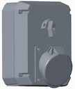 Розетка металл. с выключателем и механической блокировкой 432MM1, 32A, 3P+N+E, IP44, 1ч