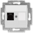 Розетка информационная ABB Levit RJ45 категория 5e и заглушка серый