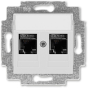Розетка информационная ABB Levit двойная 2хRJ45 категория 6 серый