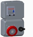 Розетка с рубильником, механической блокировкой и УЗО 363MPR6W, 63А, 3Р+Е, IP67, 6ч