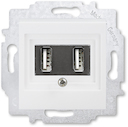 USB зарядка двойная ABB Levit белый