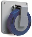 Розетка панельная с угловым фланцем 216RAU9W, 16A, 2P+E, IP67, 9ч