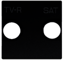 Накладка для TV-R-SAT розетки, 2-модульная, серия Zenit, цвет антрацит