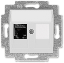 Розетка информационная ABB Levit RJ45 категория 6 и заглушка серый