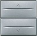 Axolute 2-х кнопочный переключатель 16 А, 1Р 1-0-2 – 2 модуля, цвет алюминий