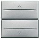 Axolute Кнопка двойная с блокировкой 1Р (NO) + 1Р (NO) 10 А 250 В~ – 2 модуля, цвет алюминий