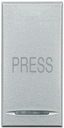Axolute Кнопка 1Р (NO) 10 АX 250 В~ с символом «PRESS», цвет алюминий