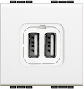 LL разъем д/зарядки 2хUSB бел