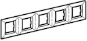 Рамка на 2+2+2+2+2модуля (пятиместная), синяя, RAL5012