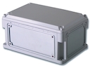Корпус IP67,400х300х146 (выс.крышки 21),стнк.выбв.флнц.,непрозр.крыш.