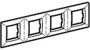 Рамка на 2+2+2+2 модуля (четырехместная), малиновая, RAL3027