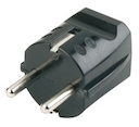 Черный Евровилка 2Р+Е, 16А, 250V, с центр. вых., пластик