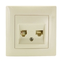 Милан Механизм розетки  RJ-45+Phone бежевый без рамки EKF PROxima