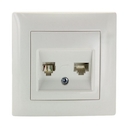 Милан Механизм розетки  RJ-45+Phone белый без рамки EKF PROxima