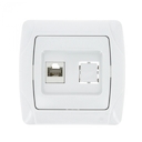 Розетка RJ-45 1-мест. бел. Мадрид EKF PROxima