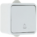 Прага Кнопка звонка 1-клавишная 10А IP44 белая EKF