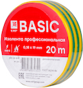 Изолента ПВХ 19мм х 20м класс А (профессиональная, желто-зеленая)