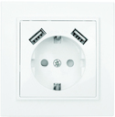 EKF ERR16-028-100-2USB Минск Розетка 1-местная СП с/з 16А белая с защ. штор. с 2 USB 2,1А