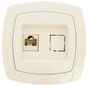 Париж Розетка RJ-45 1-местная 1A 120В бежевая EKF Simple