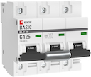 Автоматический выключатель 3P 125А (C) 10kA ВА 47-100 EKF Basic