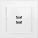 Минск Розетка USB 2-местная СП 2,1А белая