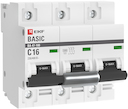 Автоматический выключатель 3P  16А (C) 10kA ВА 47-100 EKF Basic