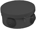 Коробка распаячная КМР-040-039 с крышкой (85х40) 4 мембр. ввода чёрная IP54