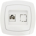 Париж Розетка RJ-45 1-местная 1A 120В белая EKF Simple