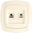 Париж Розетка RJ-45+Phone 1A 120В бежевая EKF Simple