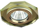 DK5 GD/YL Светильник ЭРА декор стекло многогранник MR16,12V/220V, 50W, GU5,3 зерк золото/ золото (5/