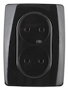 12-2107-06 Эл/ус ЭРА Розетка 2X2P, 16A-250В, IP20, Эра12, чёрный