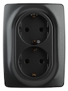 12-2106-05 Эл/ус ЭРА Розетка 2X2P+E Schuko, 16A-250В, IP20, Эра12, антрацит