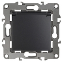 12-2103-05 Эл/ус ЭРА Розетка 2P+E Schuko со шторками с крышкой, 16A-250В, IP20, Эра12, антрацит