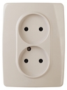 12-2107-02 Эл/ус ЭРА Розетка 2X2P, 16A-250В, IP20, Эра12, слоновая кость