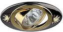 KL4A GU/G Светильник ЭРА литой овал пов. с гравировкой MR16,12V/220V, 50W черный металл/золото