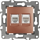 12-3109-14 Эл/ус ЭРА Розетка комбинированная RJ45+RJ11, IP20, Эра12, медь
