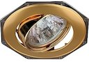 KL20 А PG/CH Светильник ЭРА литой пов. "многогранник" MR16,12V, 50W перламутровое золото/хром (1/100