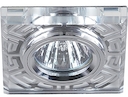 DK27 CH/WH Светильник ЭРА декор стекло квадрат MR16,12V/220V, 50W, хром/прозрачный (50/1050)