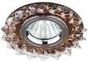 DK44 BR/WH/CH Светильник ЭРА декор "острые кристаллы" MR16,12V/220V, 50W, коричневый/прозрачный/хром
