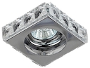 DK66 CH/WH Светильник ЭРА декор "окантовка кристалл квадрат" MR16,12V/220V, 50W, GU5,3, хром/прозрачный (3/30/450